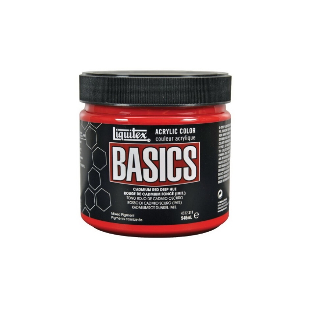 Краска акриловая LIQUITEX Basics №311 кадмий красный средний имит 946 мл купить в художественном магазине ArtCraft.Space