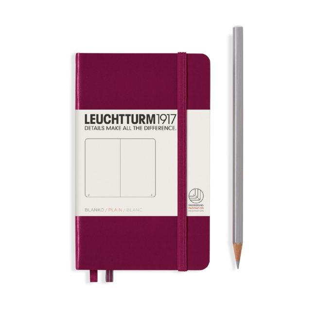 Блокнот Leuchtturm1917 Classic A6 (9x15см.) 80г/м2 - 187 стр. нелинованный, твердая обложка, цвет: Красный Портвейн