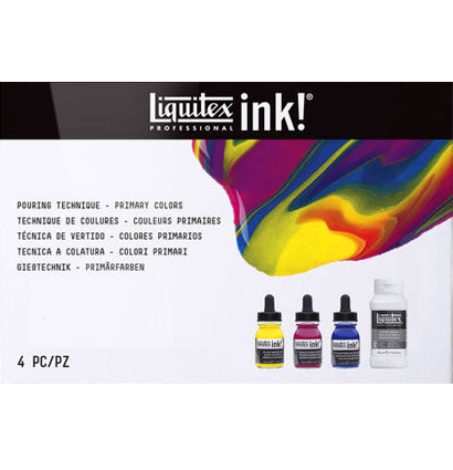 Набор акриловых чернил Liquitex Pouring Tehnique основные цвета 4 штуки по 30 мл купить в художественном магазине ArtCraft.Space с доставкой по всему миру