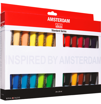 Набор акриловых красок Amsterdam Standard Series 24 цвета в тубах 20 мл купить в художественном магазине ArtCraft.Space с доставкой по РФ и СНГ
