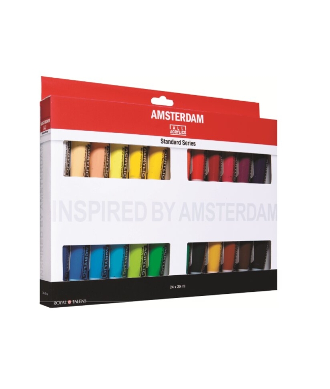 Набор акриловых красок Amsterdam Standard Series 24 цвета в тубах 20 мл купить в магазине для художников ArtCraft.Space с доставкой по всему миру
