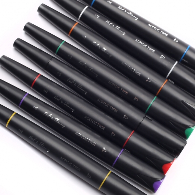 Fat&Skinny FIRE 8 шт набор маркеров акриловых двусторонних