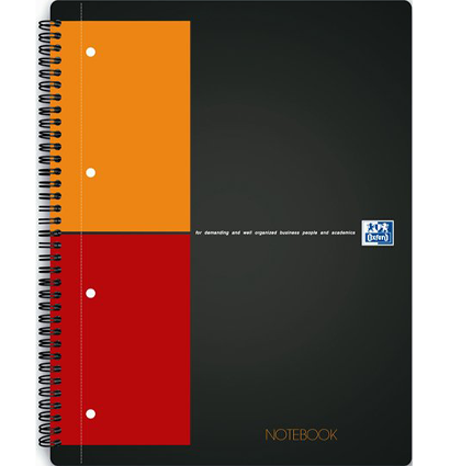Бизнес-тетрадь OXFORD International NoteBook A4+ 80л клетка двойная спираль твердая обложка 