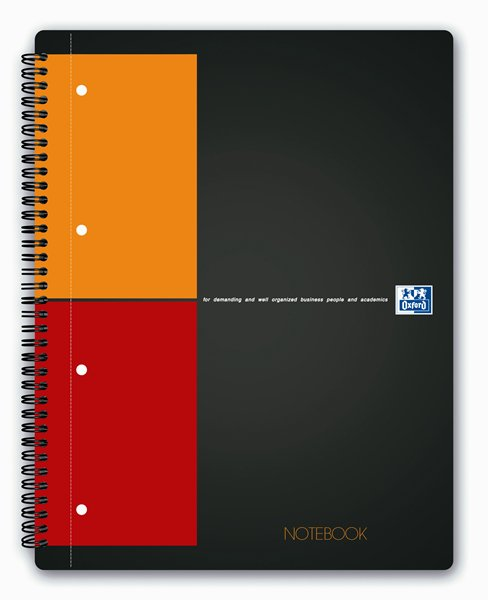 Бизнес-тетрадь OXFORD International NoteBook A4+ 80л клетка двойная спираль твердая обложка 