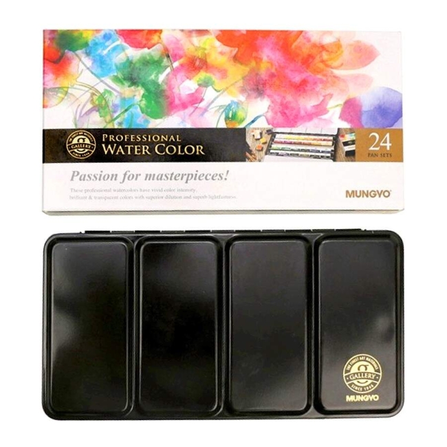 Акварель Mungyo Gallery 24 цвета в кейсе профессиональная (большие кюветы) купить в художественном магазине ArtCraft.Space с доставкой по всему миру