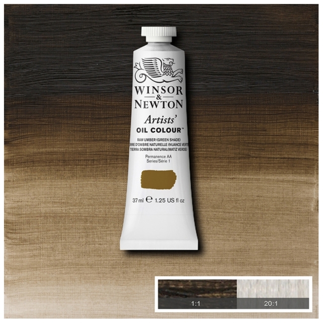Масляные художественные краски, 37 мл, натуральная умбра (зеленый оттенок)