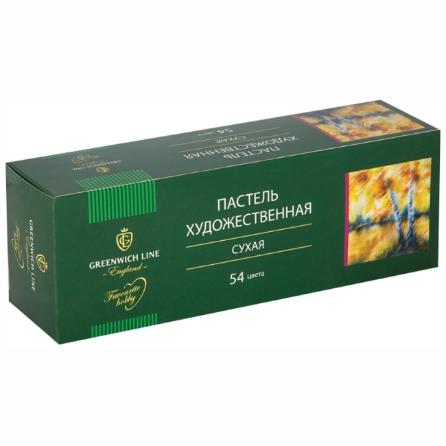 Пастель художественная сухая Greenwich Line, 54 цвета, картон. упак.