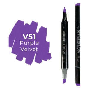 Маркер SKETCHMARKER Brush двухсторонний на спирт.основе цв.V51 Фиолетовый бархат Маркер SKETCHMARKER Brush двухсторонний на спирт.основе цв.V51 Фиолетовый бархат