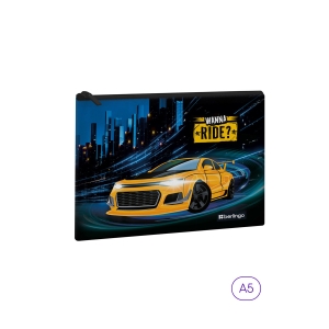 Папка текстильная 1 отделение, А5 Berlingo "Ride", 255*205мм, полиэстер, на молнии