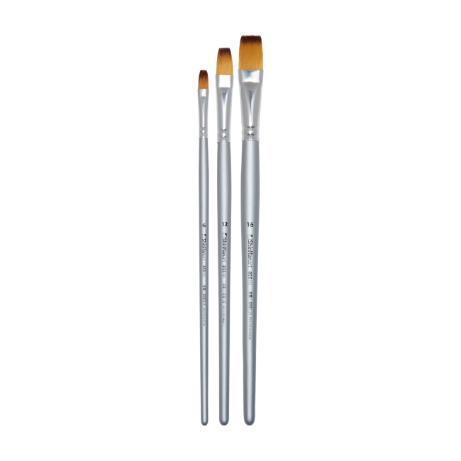 Набор кистей ShinHan Artist из нейлона 3шт плоские № 6,12,16
