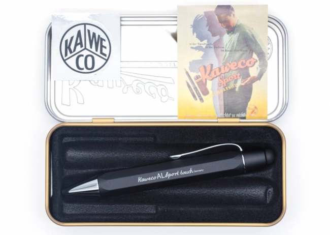 Ручка шариковая KAWECO AL Sport Touch 1.0мм черный + стилус