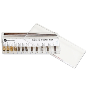 Набор перьев Manuscript Italic & Poster с аксессуарами 11шт пенал пластик,