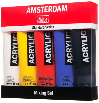 Набор акриловых красок Amsterdam Standard Series Mixing 5 цветов в тубах 120 мл купить в художественном магазине ArtCraft.Space с доставкой по РФ и СНГ