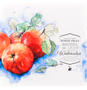 Склейка для акварели "White Swan", Fin, 200 г/м2, 24х23 см, 20л