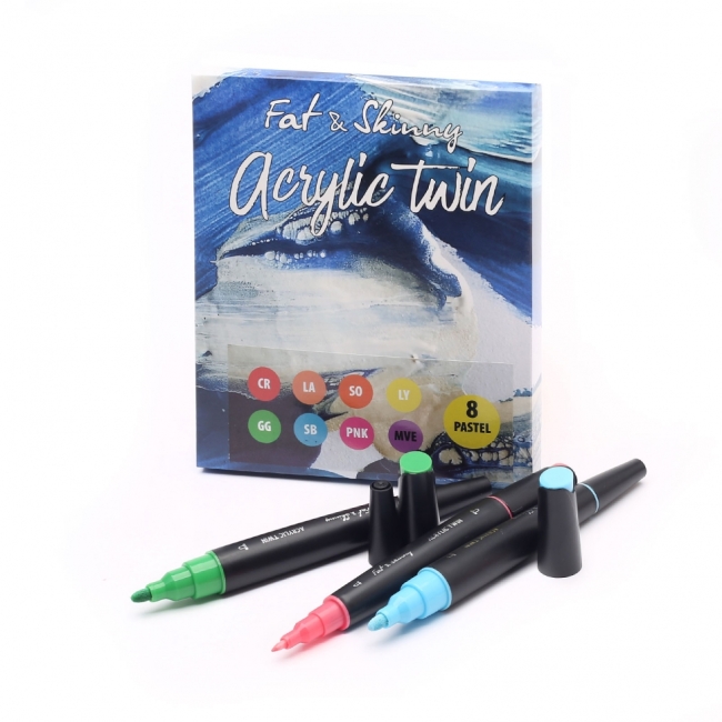 Fat&Skinny FOREST 8 шт набор маркеров акриловых двусторонних