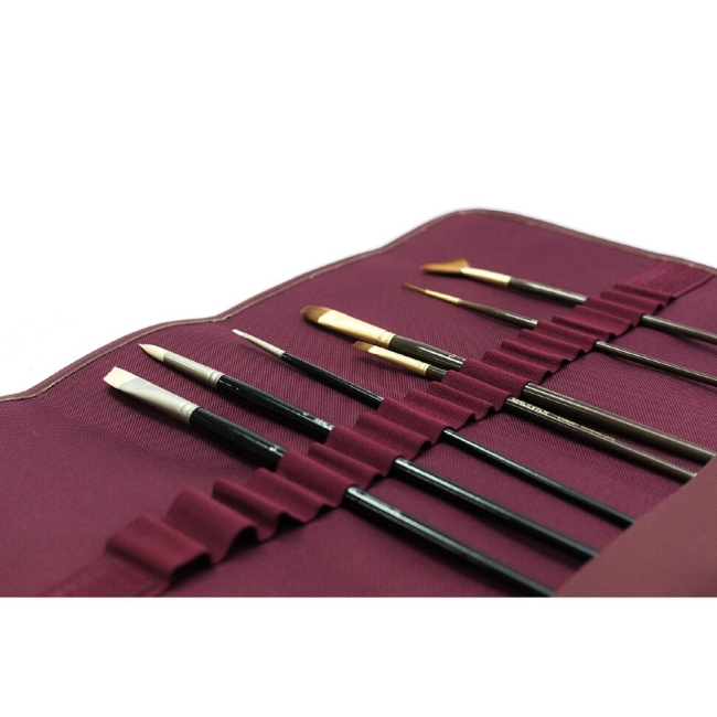 Пенал-свиток Малевичъ бордовый для длинных кистей и других принадлежностей купить в художественном магазине ArtCraft.Space с доставкой по всему миру