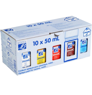 Набор красок по стеклу и керамике CERAMIC 10цв*50мл (золотисто-желтый 176, вермиллион 398, гранатовы,