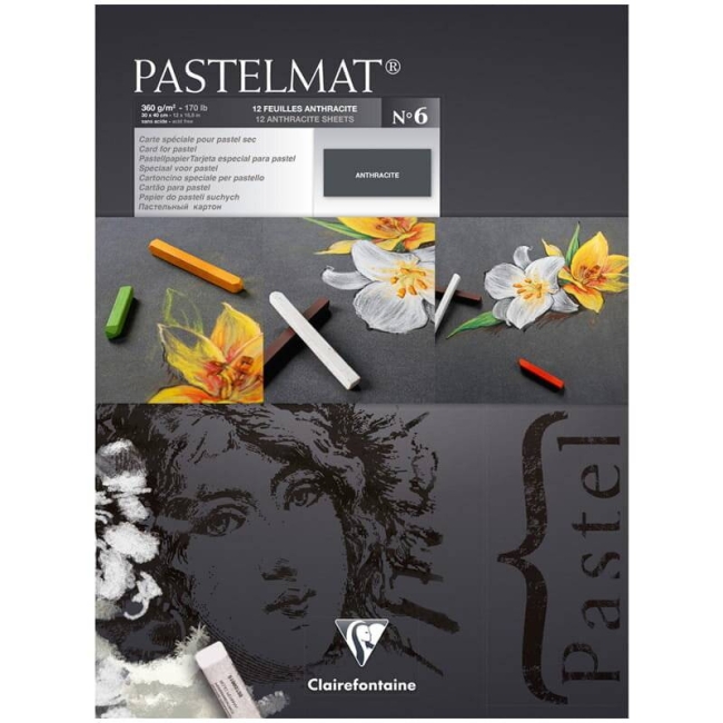 Бархатная бумага для пастели Pastelmat ClaireFontaine черная склейка А3 / 12 листов / 360 гм купить в художественном магазине ArtCraft.Space с доставкой