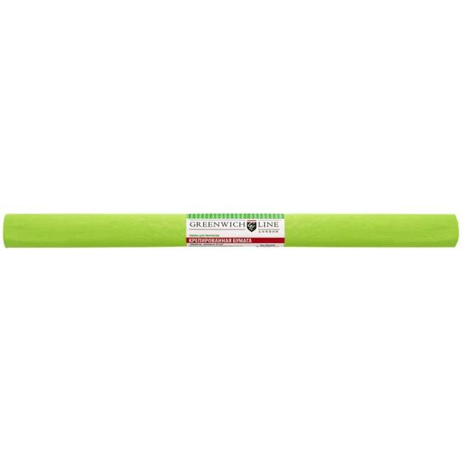 Бумага крепированная Greenwich Line, 50*250см, 32г/м2, зеленое яблоко, в рулоне