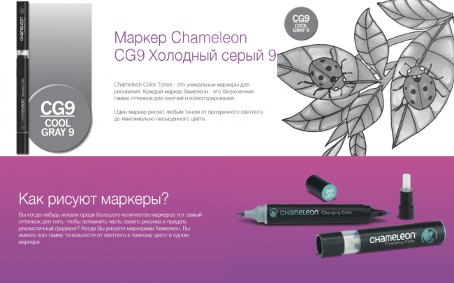 Маркер Chameleon холодный серый 9 CG9