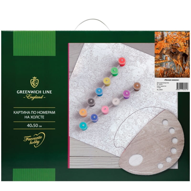 Картина по номерам на холсте "Лесная хижина" Greenwich Line А2 купить в магазине для художников ArtCraft.Space