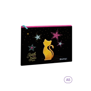 Папка текстильная 1 отделение, А5 Berlingo "Star dream", 255*205мм, полиэстер, на молнии