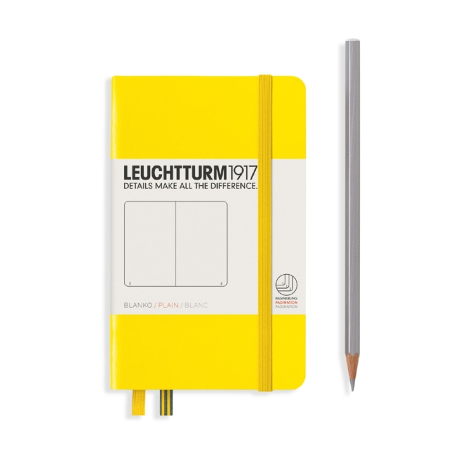 Блокнот Leuchtturm1917 Classic A6 (9x15см.) 80г/м2 - 187 стр. нелинованный, твердая обложка, цвет: Лимонный