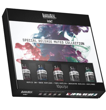 Набор акриловых чернил Liquitex Muted приглушенные цвета 5 штук по 30 мл купить в художественном магазине ArtCraft.Space с доставкой по всему миру