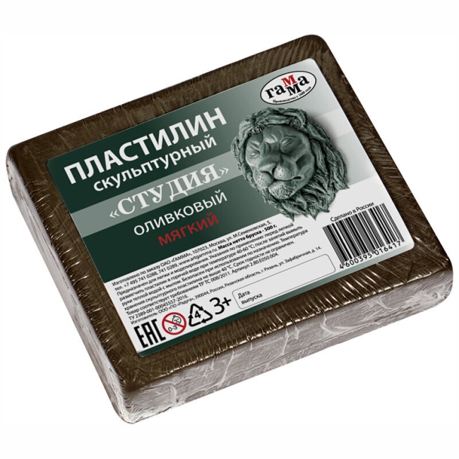 Пластилин скульптурный Гамма "Студия" профессиональный оливковый мягкий 500г купить в художественном магазине ArtCraft.Space с доставкой по всему миру Пластилин скульптурный Гамма "Студия" профессиональный оливковый мягкий 500г купить в художественном магазине ArtCraft.Space с доставкой по всему миру