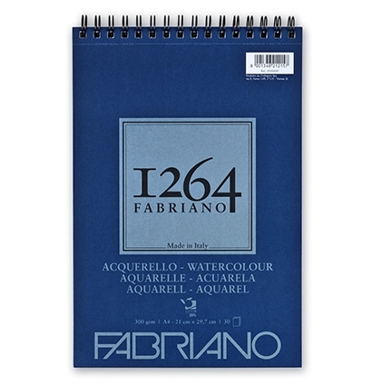 Альбом для акварели 1264 WATERCOLOUR 300г/м.кв 21х29,7 30л спираль по короткой стороне