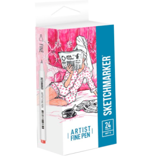 Набор капиллярных ручек SKETCHMARKER Artist fine pen Basic 3 24цв, Набор капиллярных ручек SKETCHMARKER Artist fine pen Basic 3 24цв,