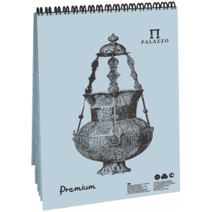 Блокнот для пастели 30л. А5 на гребне Лилия Холдинг " Bluemarine", голубой, 160г/м2, холст