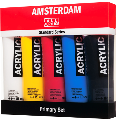 Набор акриловых красок Amsterdam Standard Series Primary 5 цветов в тубах 120 мл купить в художественном магазине ArtCraft.Space с доставкой по РФ и СНГ