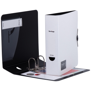 Папка-регистратор Berlingo "Steel&Style", 80мм, 2500мкм, пластик (полифом), на резинке, с внутр. карманом, белая