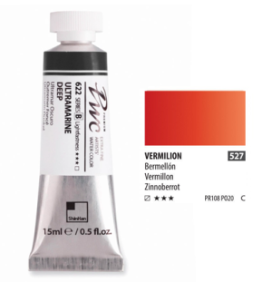 Краска акварельная SH PWC туба 15мл №527 (C) вермилион,