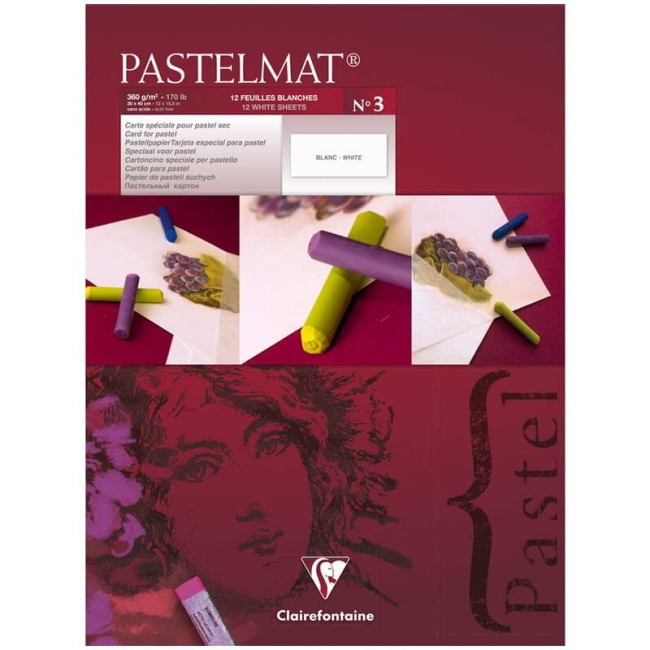 Бархатная бумага для пастели Pastelmat ClaireFontaine белая склейка А3 / 12 листов / 360 гм купить в художественном магазине ArtCraft.Space с доставкой