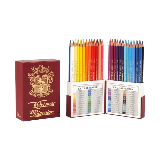 Набор карандашей художественных цветных Polycolor Retro "KOH-I-NOOR" 3826, пенал-премиум, 48 цветов