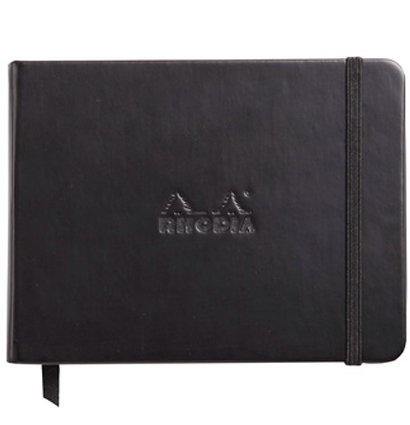 Блокнот Rhodia Webnotebook, 140х210 мм, черный, твердая обложка, точка, 96л, кремовый, 90г/м2, сшивк,