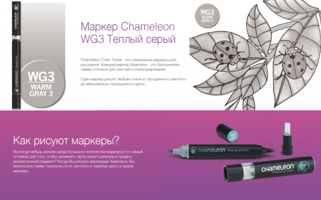Маркер Chameleon теплый серый 3 WG3