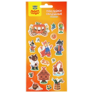 Наклейки объемные Мульти-Пульти "Сказка", 10*22см, 18 наклеек, инд. уп., европодвес