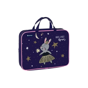 Папка текстильная с ручками 1 отделение, А4 Berlingo "Bunny dream", 350*265*80мм, текстиль, на молнии