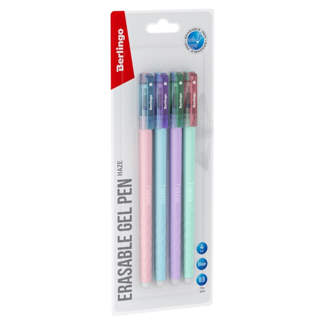 Ручка гелевая стираемая Berlingo "Haze" синяя, 0,5мм, прорезин. корпус, корпус ассорти Ручка гелевая стираемая Berlingo "Haze" синяя, 0,5мм, прорезин. корпус, корпус ассорти