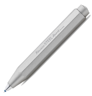 Ручка шариковая KAWECO STEEL Sport 1.0мм серебристый корпус,