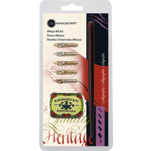 Набор перьев Manuscript Oblique Tape с аксессуарами 5шт блистер,