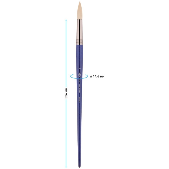 Кисть художественная синтетика упругая Гамма "Манеж", круглая №16, длинная ручка Кисть художественная синтетика упругая Гамма "Манеж", круглая №16, длинная ручка