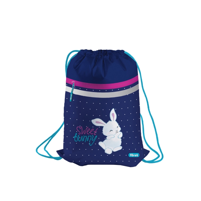 Мешок для обуви 1 отделение Forst "Sweet bunny", 350*460мм, вентиляционная сеточка, светоотражающая лента, карман на молнии