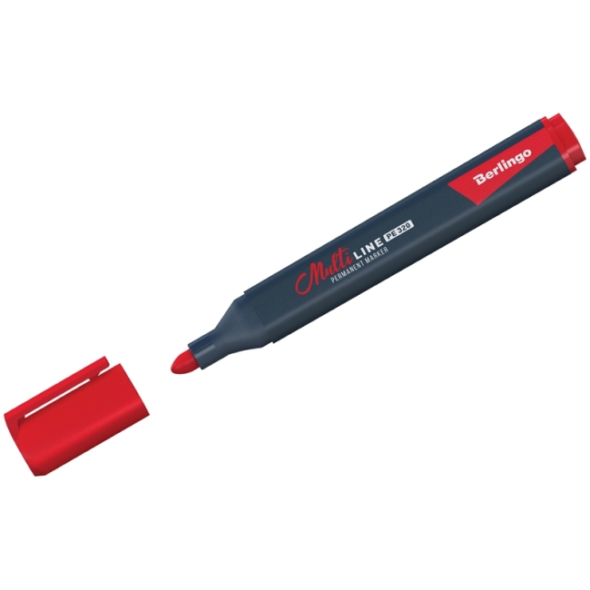 Маркер перманентный Berlingo "Multiline PE320" красный, пулевидный, трехгранный, 3мм Маркер перманентный Berlingo "Multiline PE320" красный, пулевидный, трехгранный, 3мм