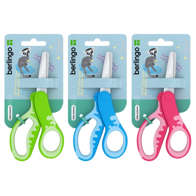 Ножницы детские Berlingo 13,5см, ассорти, европодвес Ножницы детские Berlingo 13,5см, ассорти, европодвес