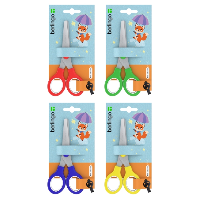Ножницы детские Berlingo 13,5см, ассорти, европодвес Ножницы детские Berlingo 13,5см, ассорти, европодвес