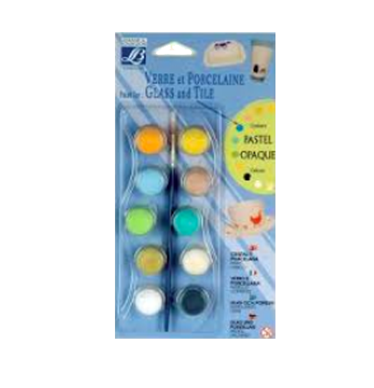 Набор красок по стеклу и керамике Glass&Tile 10 пастельных непрозрачных цветов  купить в художественном магазине ArtCraft.Space с доставкой